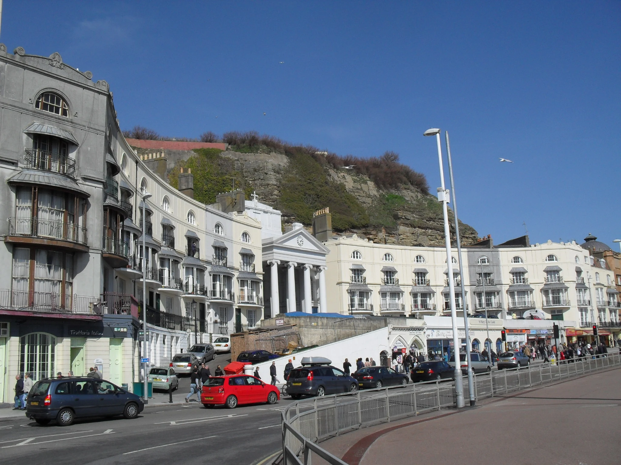 Hastings seafront and beach in Hastings, East Sussex Hastings seafront and beach in Hastings, East Sussex