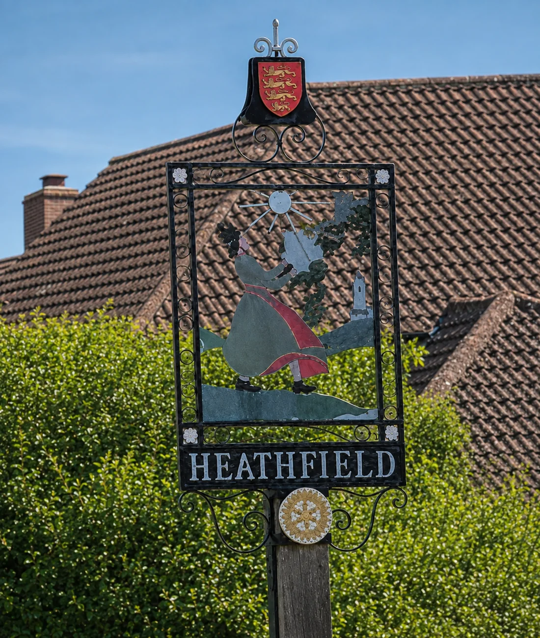 Heathfield town sign in Heathfield, East Sussex Heathfield town sign in Heathfield, East Sussex